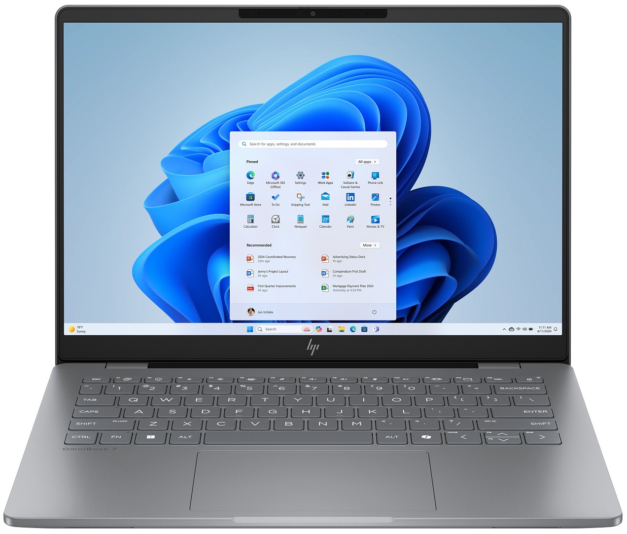 لپ تاپ Open Box اچ پی omnibook 7  پردازنده ultra7 255u حافظه 16G DDR5 ظرفیت 512GB SSD گرافیک  Intel + NPUصفحه نمایش فول اچ دی 14.1 اینچ