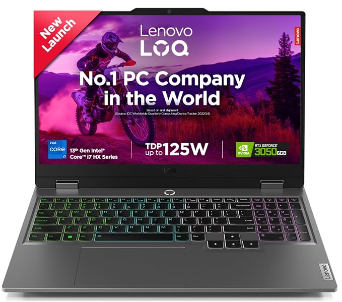لپ تاپ لنوو  LOQ پردازنده i7 نسل 13 حافظه 24GB ظرفیت 512GB SSD گرافیک 6GB Nvidia RTX 3050 صفحه نمایش فول اچ دی 15.6 اینچ