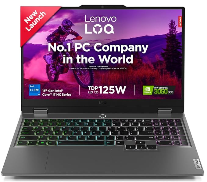 لپ تاپ لنوو LOQ پردازنده i7 نسل 13 حافظه 24GB ظرفیت 512GB SSD گرافیک 6GB Nvidia RTX 3050 صفحه نمایش فول اچ دی 15.6 اینچ