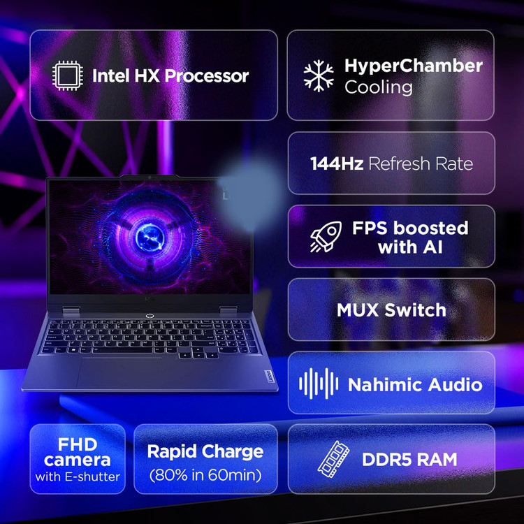 لپ تاپ لنوو LOQ پردازنده i7 نسل 13 حافظه 24GB ظرفیت 512GB SSD گرافیک 6GB Nvidia RTX 3050 صفحه نمایش فول اچ دی 15.6 اینچ