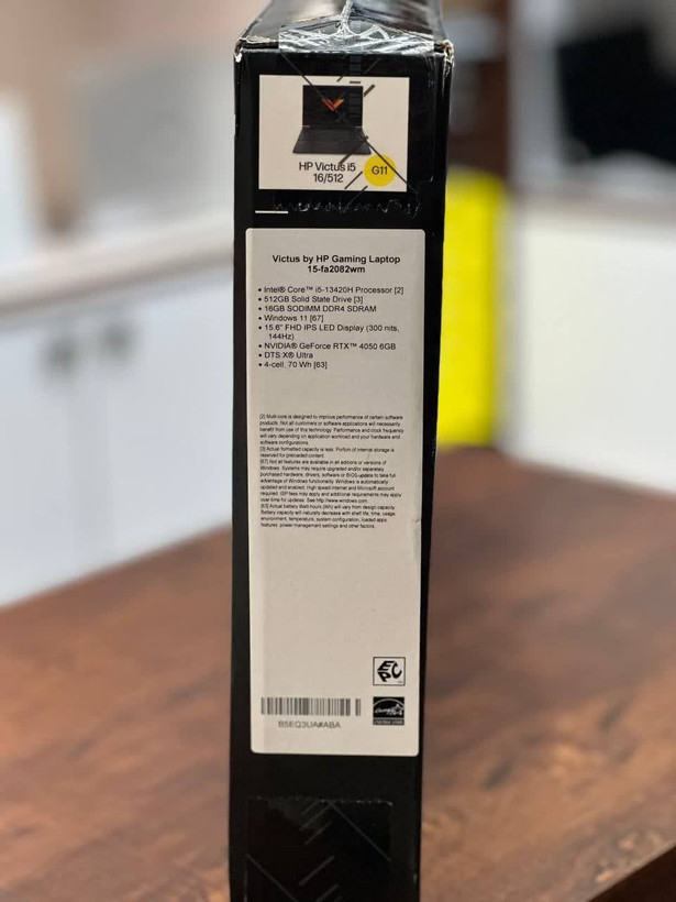 لپ تاپ اچ پی ویکتس 15 پردازنده i5 نسل 13 حافظه 16GB DDR4 ظرفیت 512GB SSD گرافیک Geforce RTX 4050 صفحه نمایش فول اچ دی 15.6 اینچ